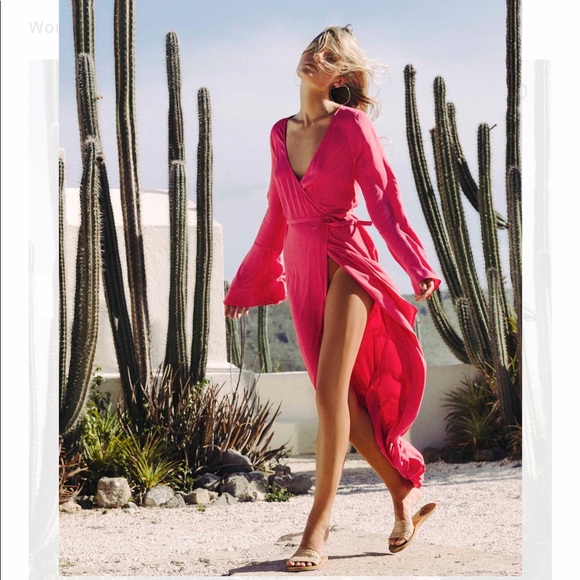 NWT Billabong Flare Wrap Long Sleeve Dress - Picture 2 of 7